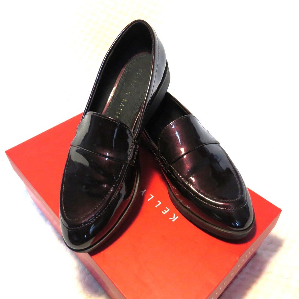 Kelly & Katie Emmah Bordeaux patent leather loafer